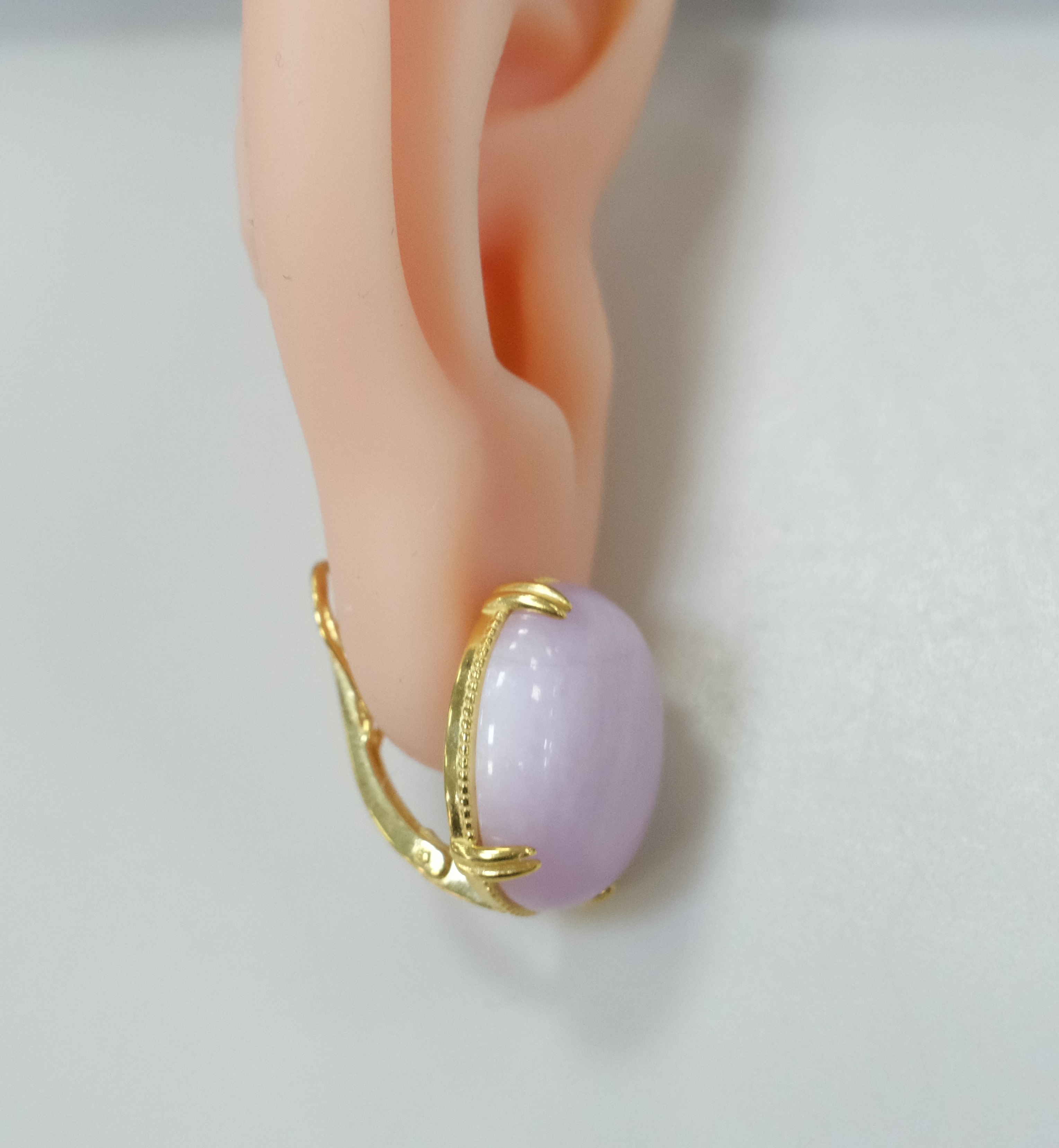 Серебряные серьги с кунцитами